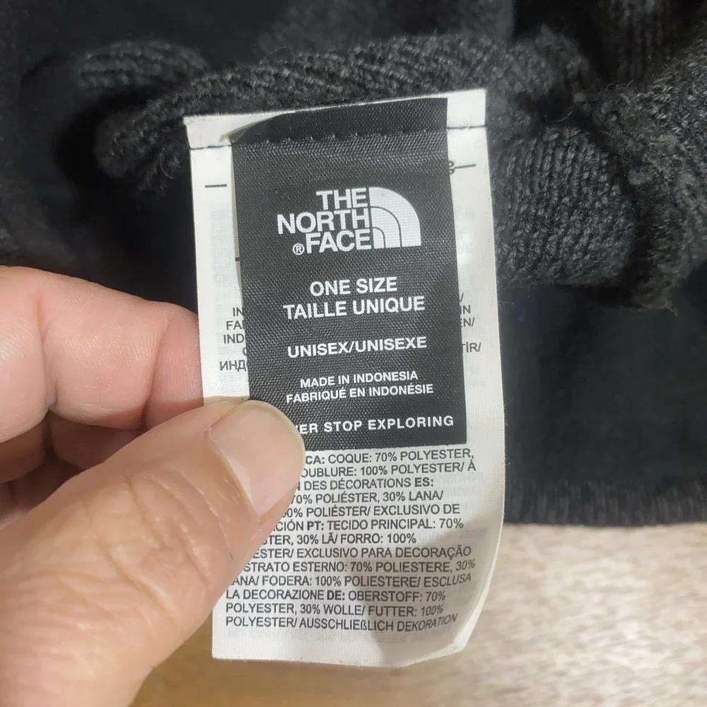 The North Face Black Knit Beanie Hat Unisex OS Soft Warm Wool Blend‎ Winter Cap